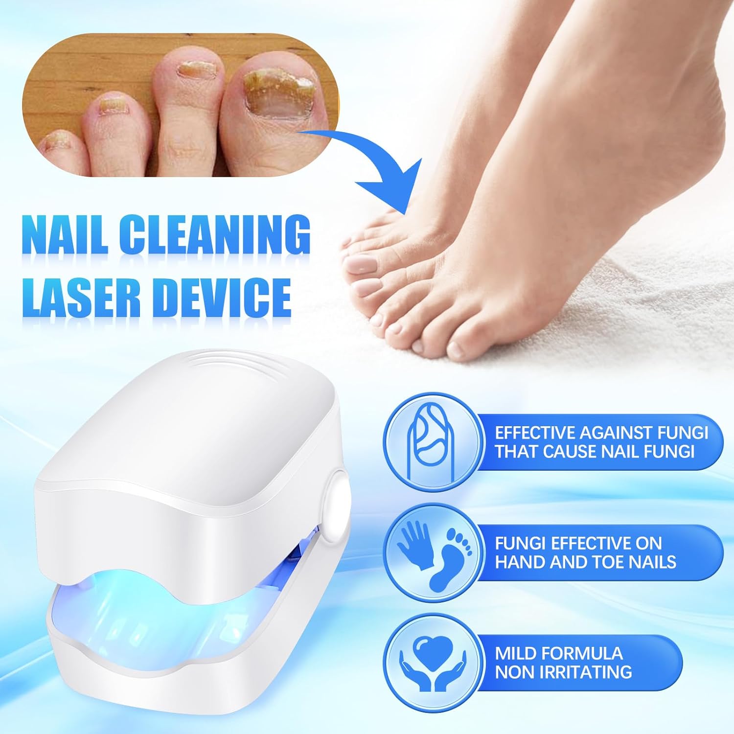 12915 Rechargeable Nail Fungus Treatment for Toenail, Toe Nail Fungal Treatment Nail Fungus Laser Device, Anti-Fungal Nail Treatment for Hand & Feet Infections Remover for Home Use 12915 Rechargeable Nail Fungus Treatment for Toenail, Toe Nail Fungal Treatment Nail Fungus Laser Device, Anti-Fungal Nail Treatment for Hand & Feet Infections Remover for Home Use